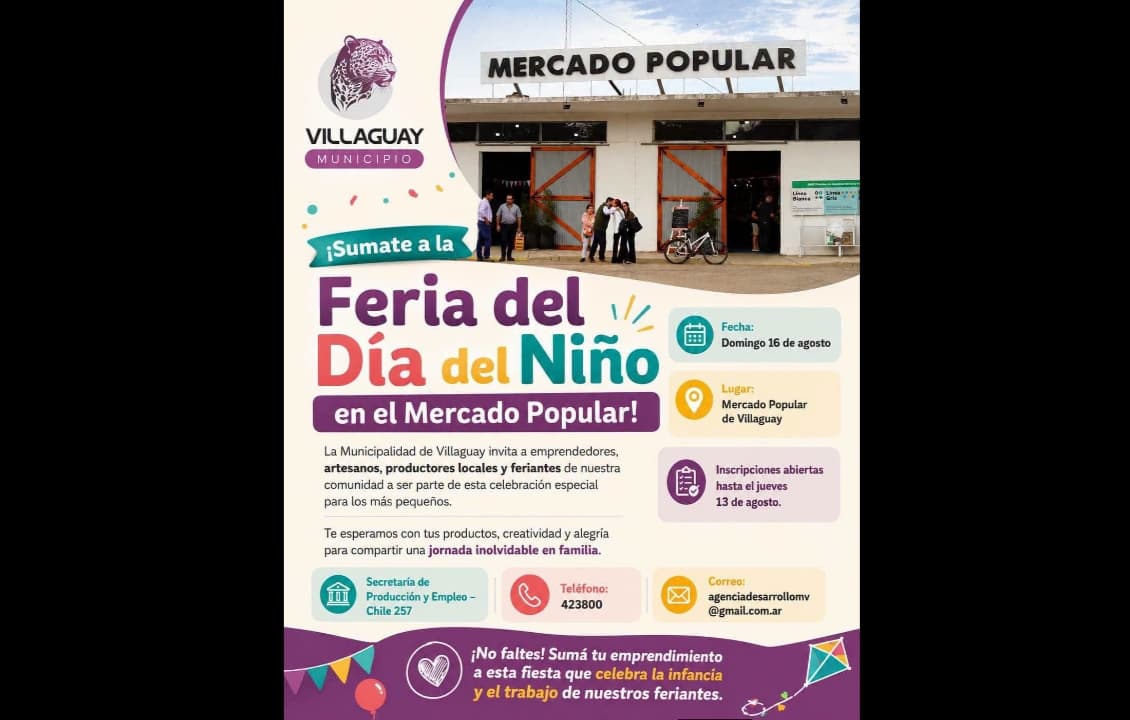 Sumate a la Feria del D�a del Ni�o en el Mercado Popular